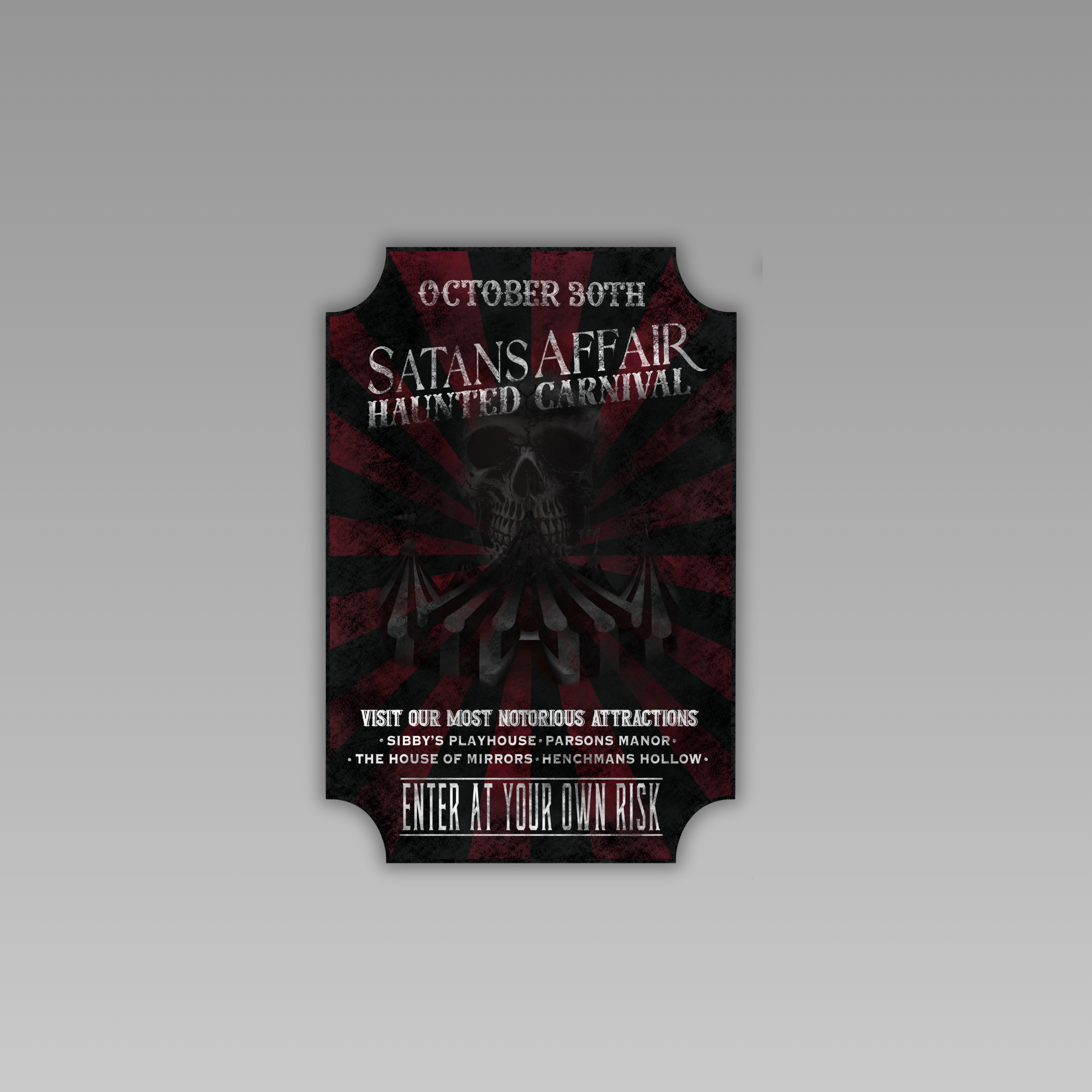 Satan's Affair Ticket | Officially Licensed HD Carlton | Haunting Adeline Bookish Vinyl Sticker