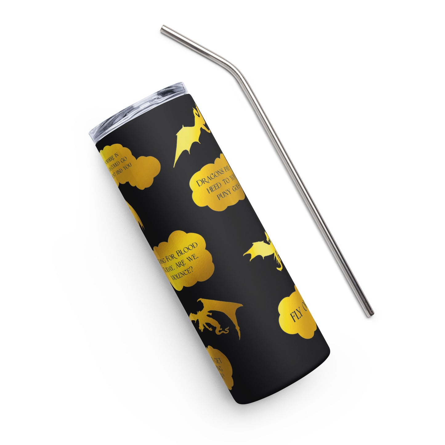 Fourth Wing Dragon Quote Stainless steel tumbler