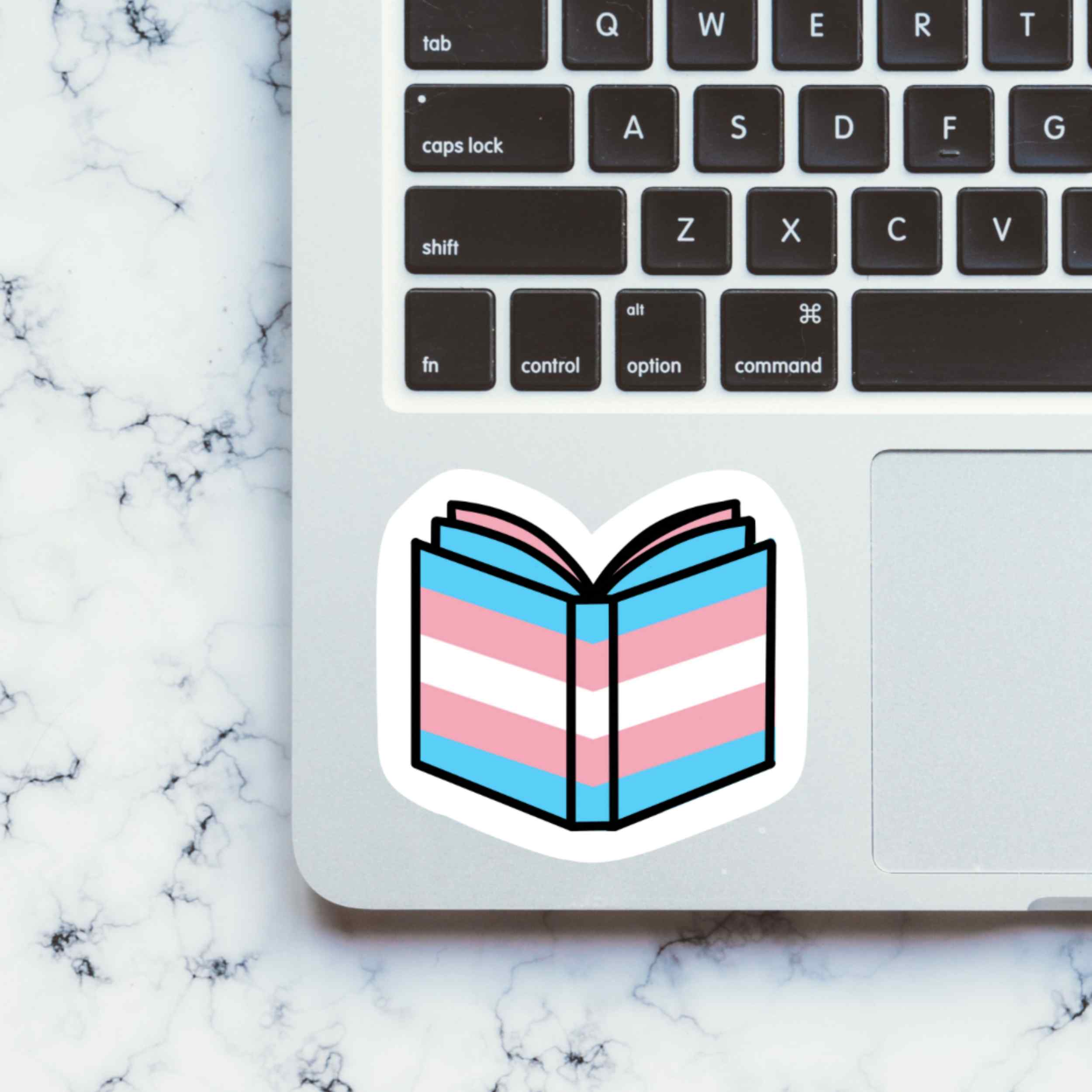 Trans Pride Flag Book Vinyl Sticker