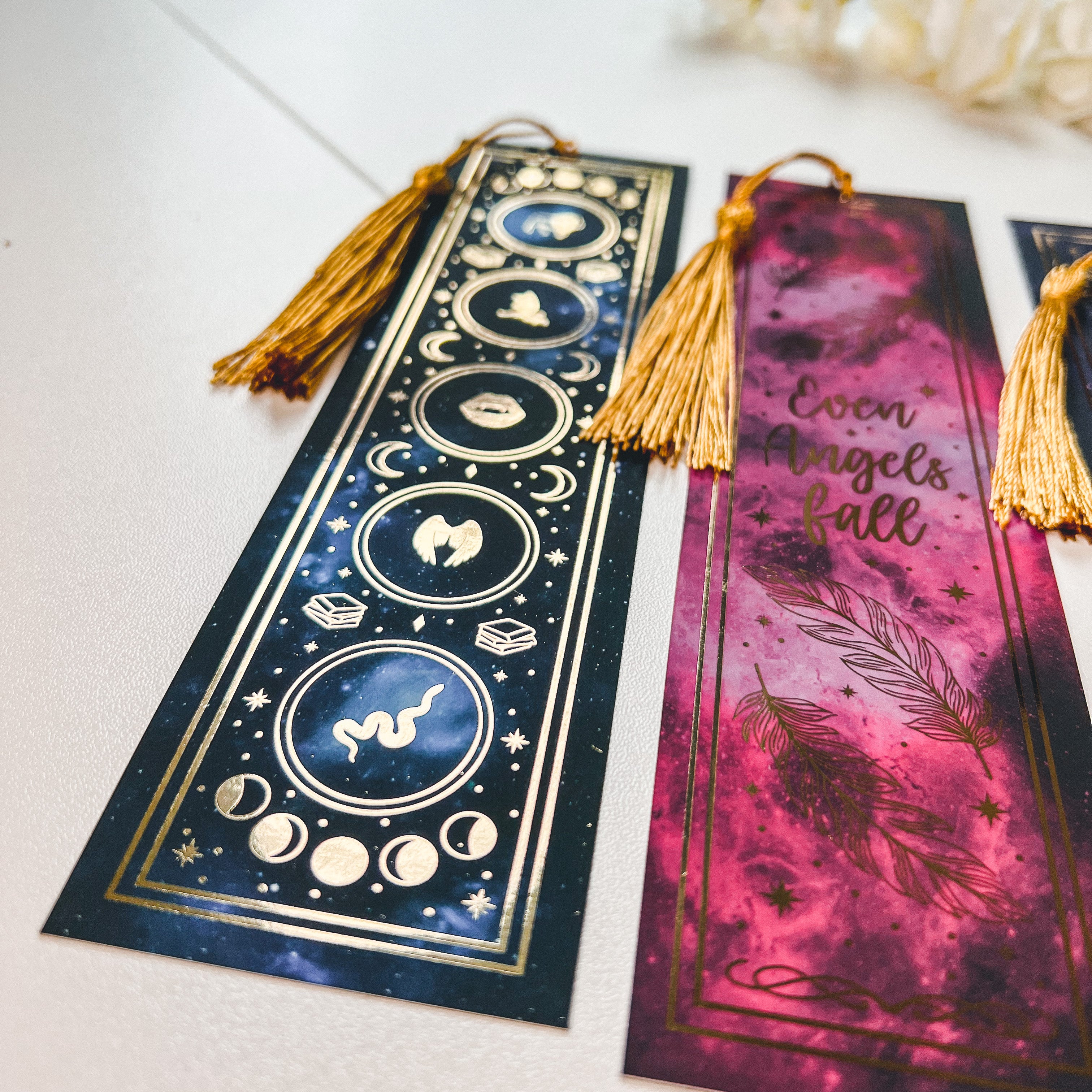 Ruthless Boys Of The Zodiac Gold Foiled Bookmark Set with tassel