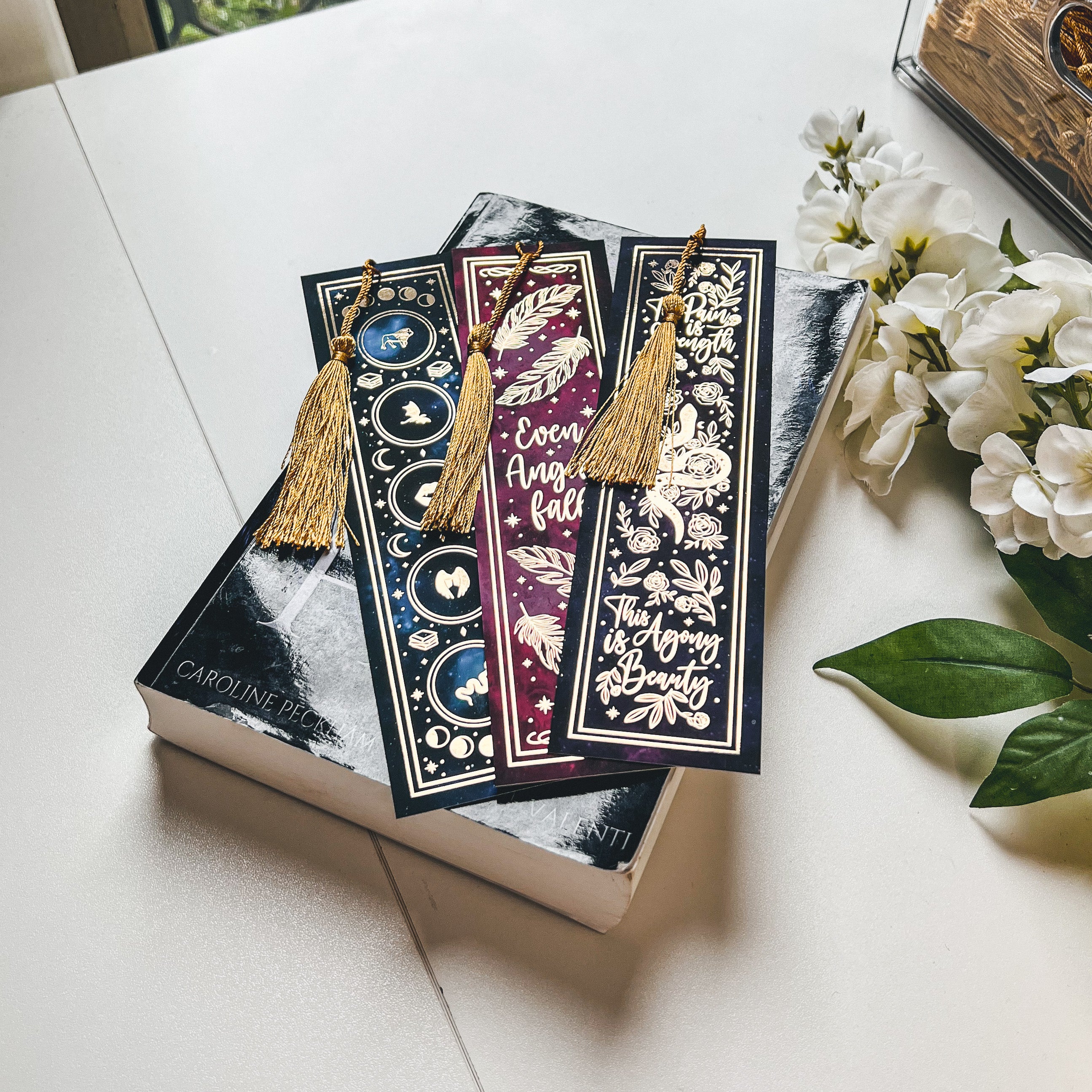 Ruthless Boys Of The Zodiac Gold Foiled Bookmark Set with tassel